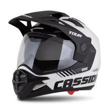 Enduro prilba CASSIDA Tour 2.0 Dual čierno/biela, čierny matný kšilt