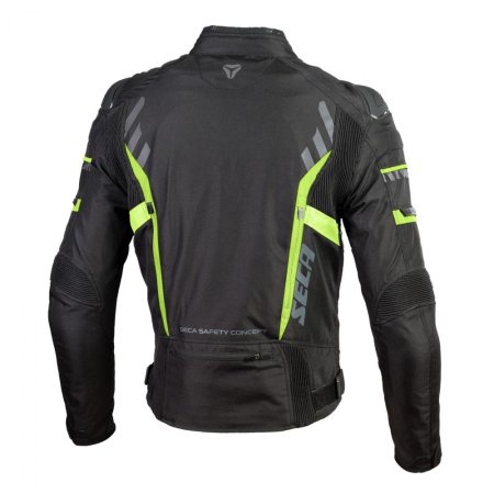 Moto bunda SECA Avatar II černá/žlutá fluo