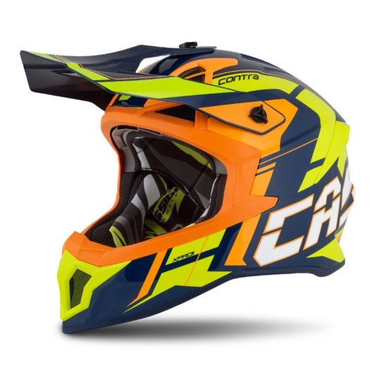 Motokrosová prilba CASSIDA Cross Pro 2 Contra modro/oranžovo/fluo žltá