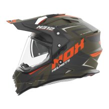 Enduro prilba na motocykel NOX N312 Vapor khaki matná/oranžová