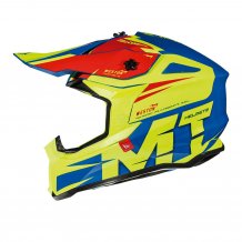 Motokrosová přilba MT Falcon Weston červená/modrá/žlutá fluo