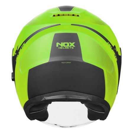 Otevřená helma na motorku NOX N128 Spirit žlutá fluo