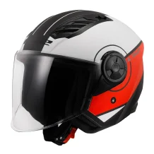 Otvorená prilba na motocykel LS2 OF616 Airflow II Cover biela matná/červená