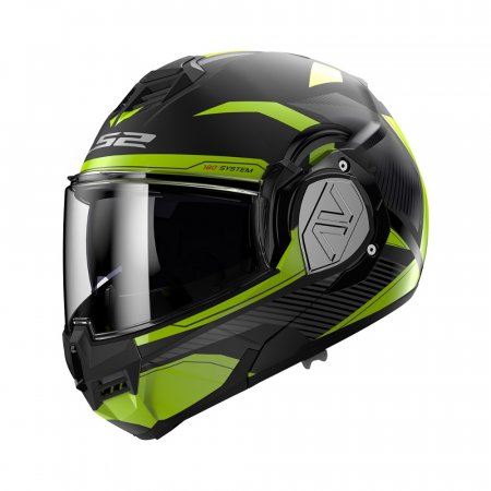 Překlápěcí helma na motorku LS2 FF906 Advant Revo černá/žlutá fluo - Velikost: XS