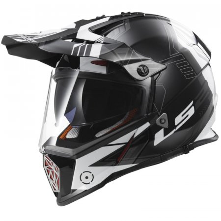 Endura helma LS2 MX436 PIONEER TRIGGER Titanium Black White