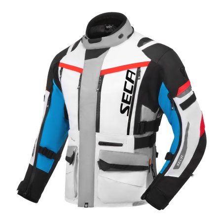 Bunda na motocykel SECA Arrakis III šedo/modro/červená