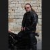 Kožená motorkářská bunda L&J POLICE s orlem černá - Velikost oblečení: M