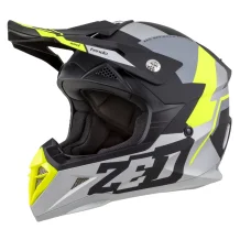 Motokrosová helma ZED X1.9 Tendo černá matná/tmavě šedá/světle šedá/žlutá fluo